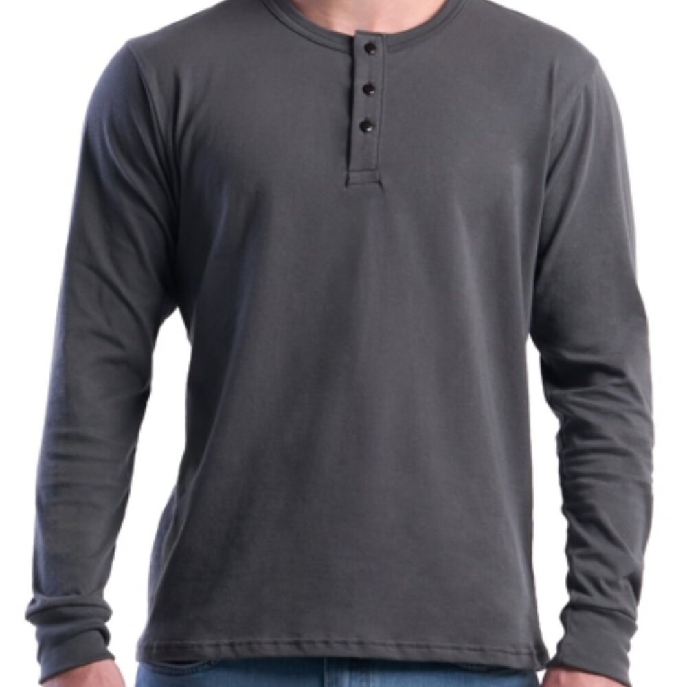Unisex Organic Cotton Grey Henley Top